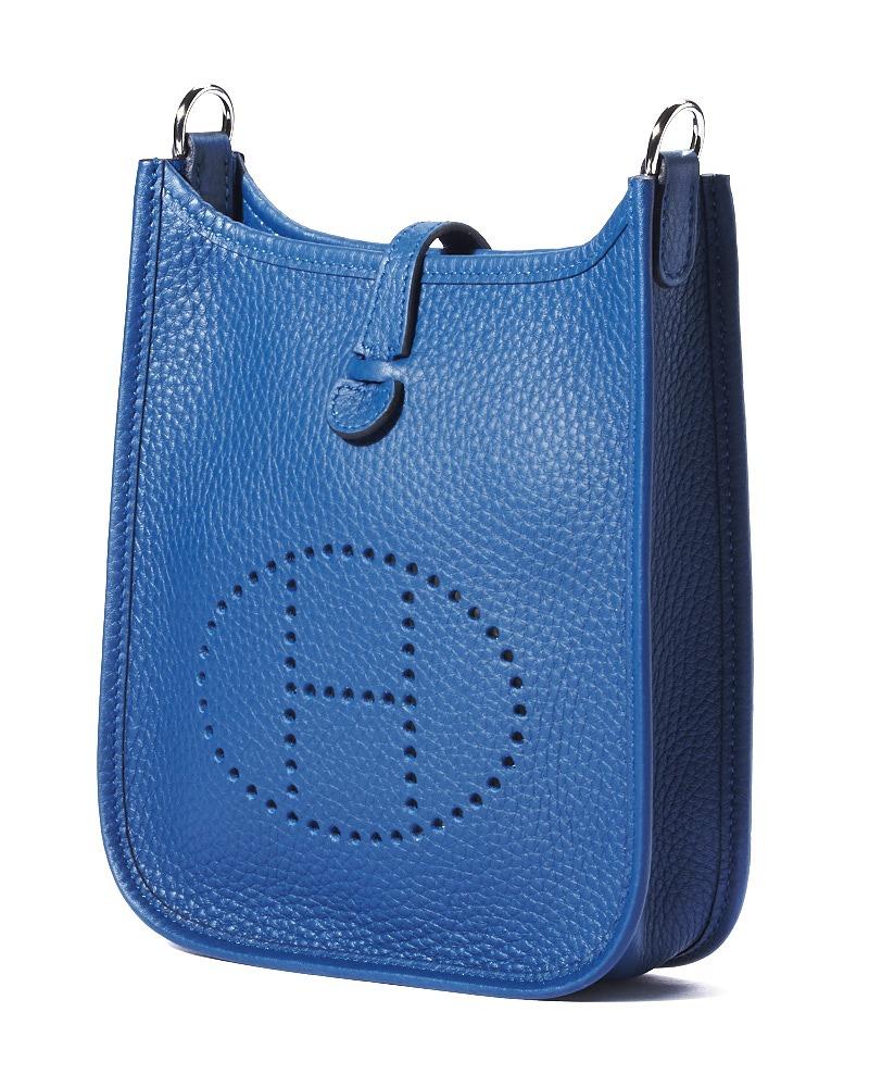 da uomo o donna Hermès Sac Evelyne 16 Clemence Blue Tie in vendita