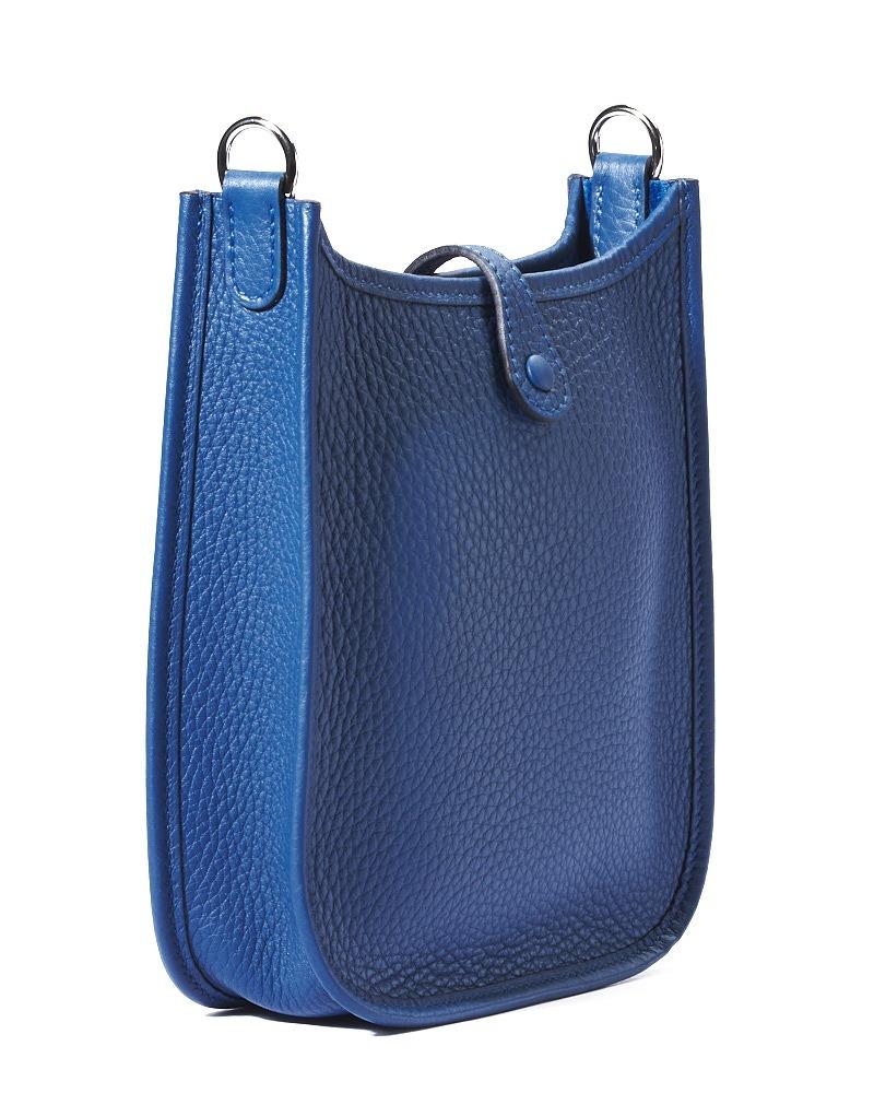 Hermès Sac Evelyne 16 Clemence Blue Tie in vendita 2