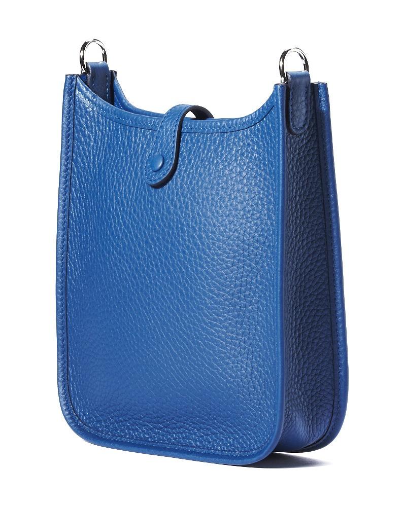 Hermès Sac Evelyne 16 Clemence Blue Tie in vendita 4