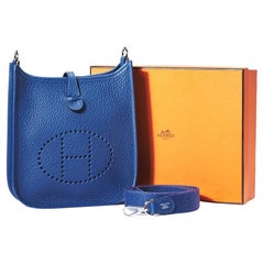 Hermès Sac Evelyne 16 Clemence Blue Tie