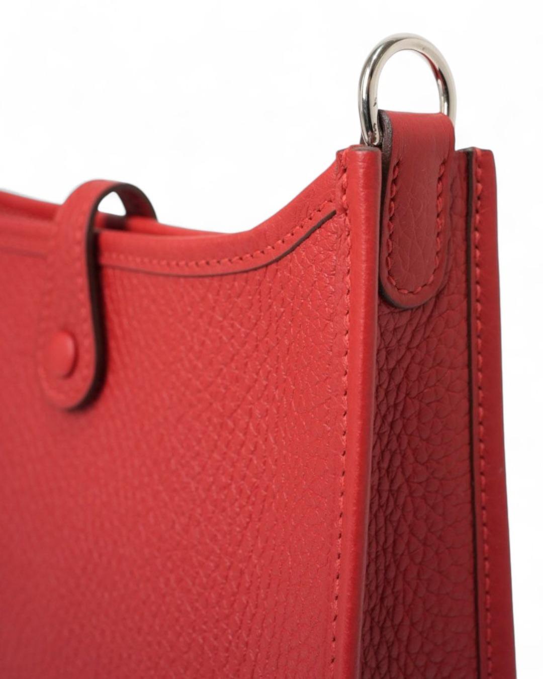 Hermès Sac Evelyne 16 Clemence Rouge Radieux in vendita 6