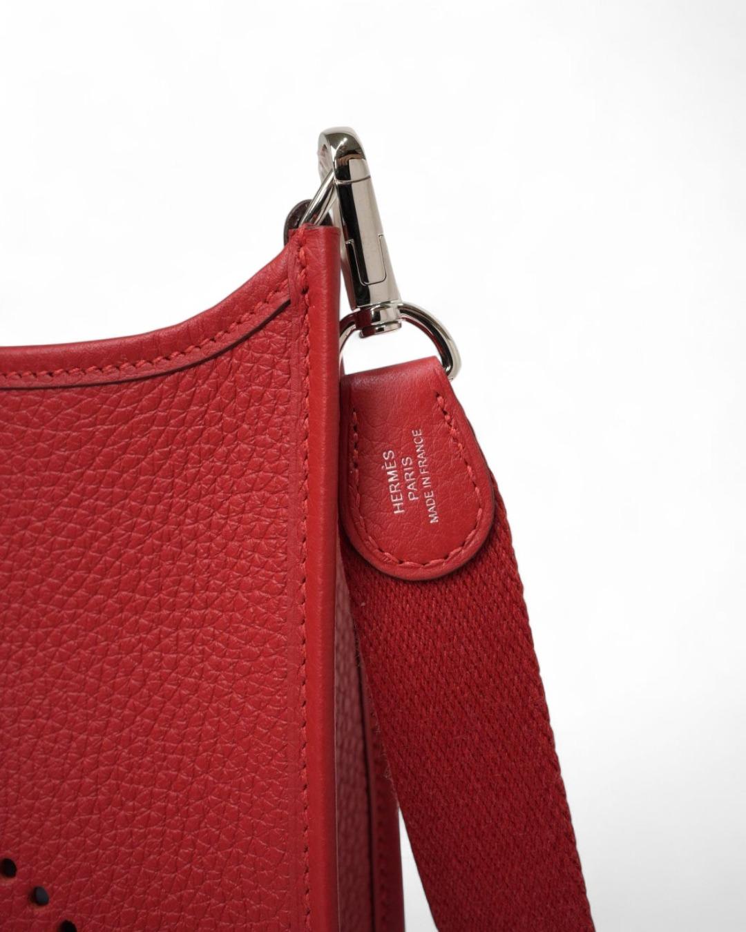 Hermès Sac Evelyne 16 Clemence Rouge Radieux in vendita 7
