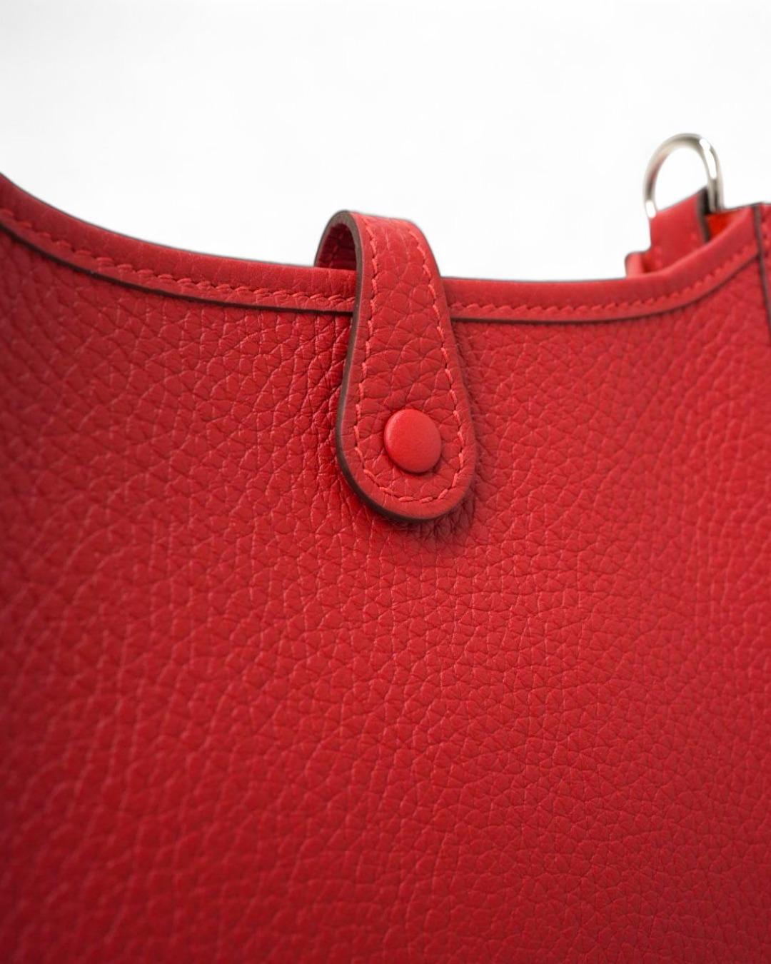 Hermès Sac Evelyne 16 Clemence Rouge Radieux in vendita 8