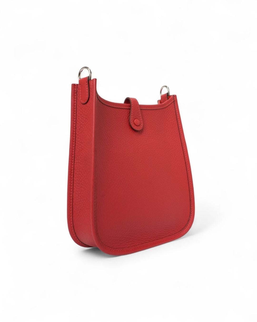 Hermès Sac Evelyne 16 Clemence Rouge Radieux in vendita 3
