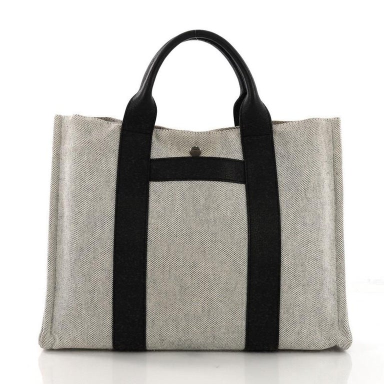 Hermes Sac Harnais Tote Toile and Leather MM at 1stDibs