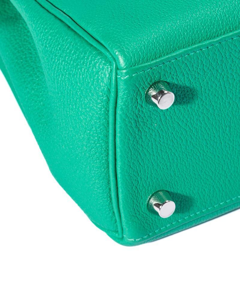 Hermès Sac Kelly 25 Retourne Courchevel Verde in vendita 5