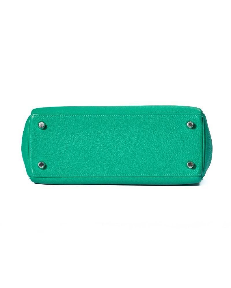 Hermès Sac Kelly 25 Retourne Courchevel Verde in vendita 6