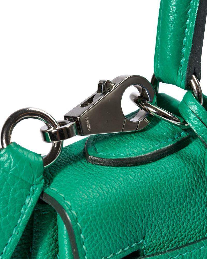 Hermès Sac Kelly 25 Retourne Courchevel Verde in vendita 12