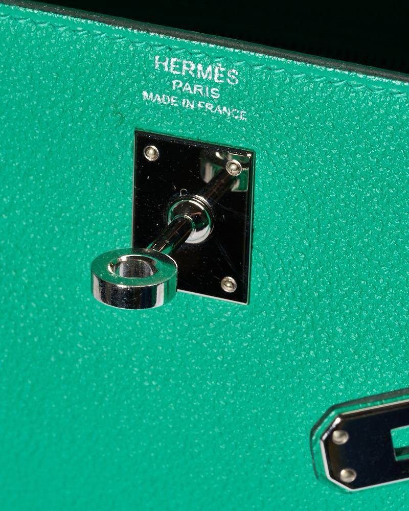 Donna Hermès Sac Kelly 25 Retourne Courchevel Verde in vendita