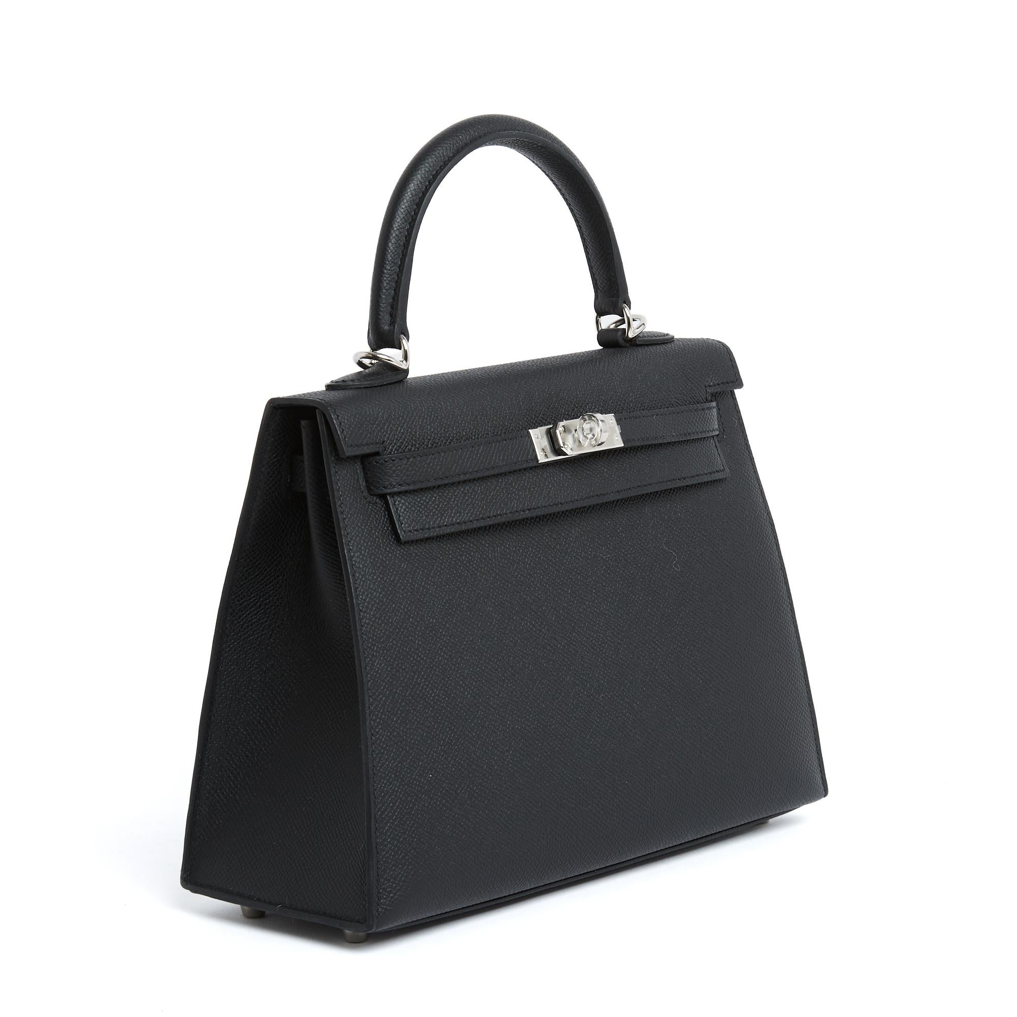 Hermès Sac Kelly Sellier 2024 Black Epsom Leather 25 Kelly Bag Full Set Hermes In New Condition In PARIS, FR