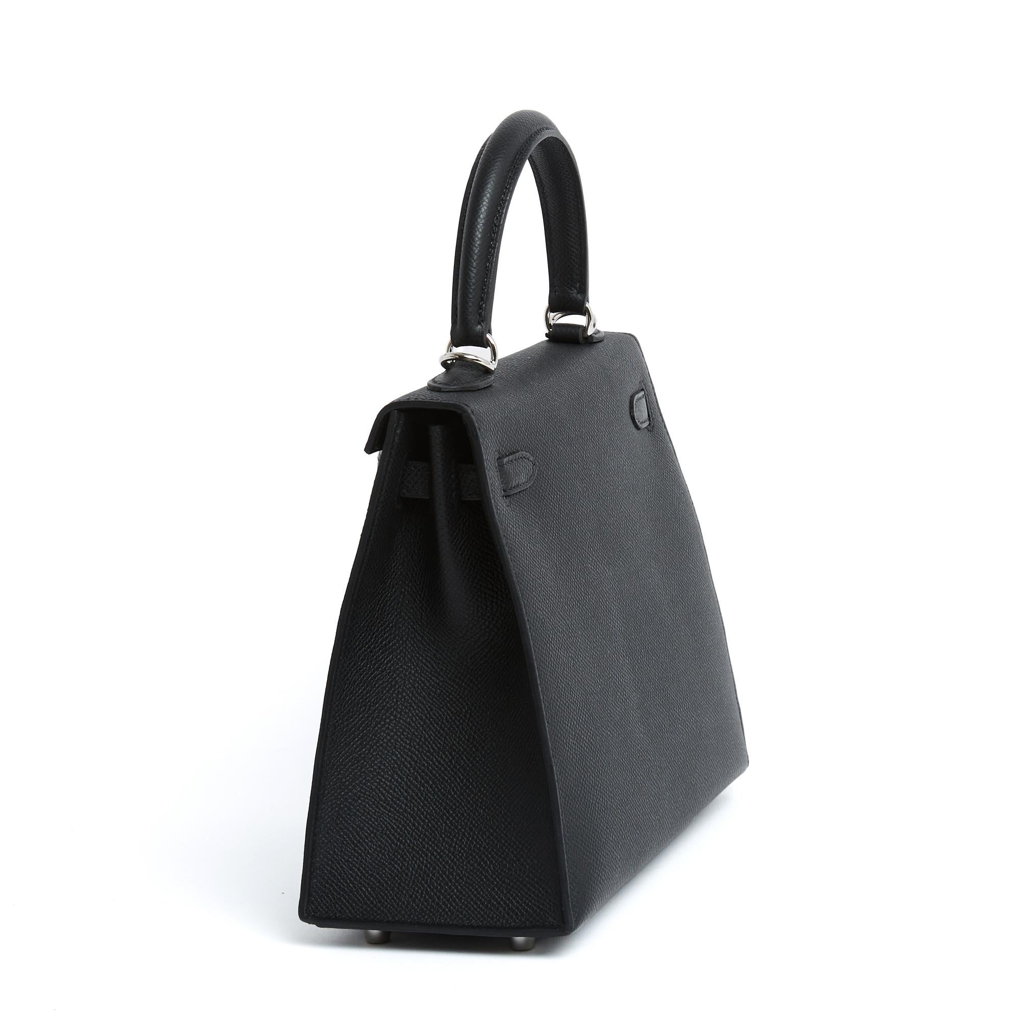 Hermès Sac Kelly Sellier 2024 Black Epsom Leather 25 Kelly Bag Full Set Hermes 1