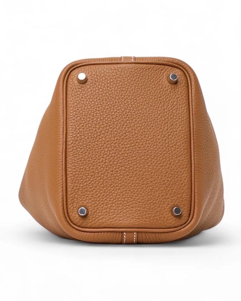 Hermès Beutel Picotin Schloss 18 Clemence Gold im Angebot 5