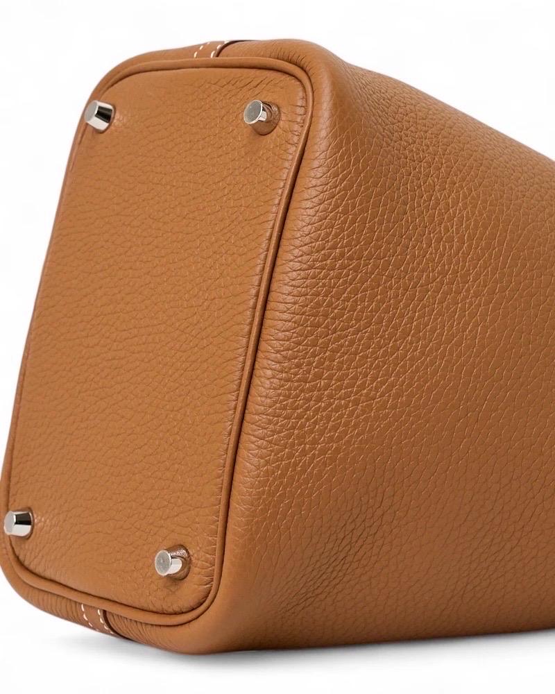 Hermès Beutel Picotin Schloss 18 Clemence Gold im Angebot 6