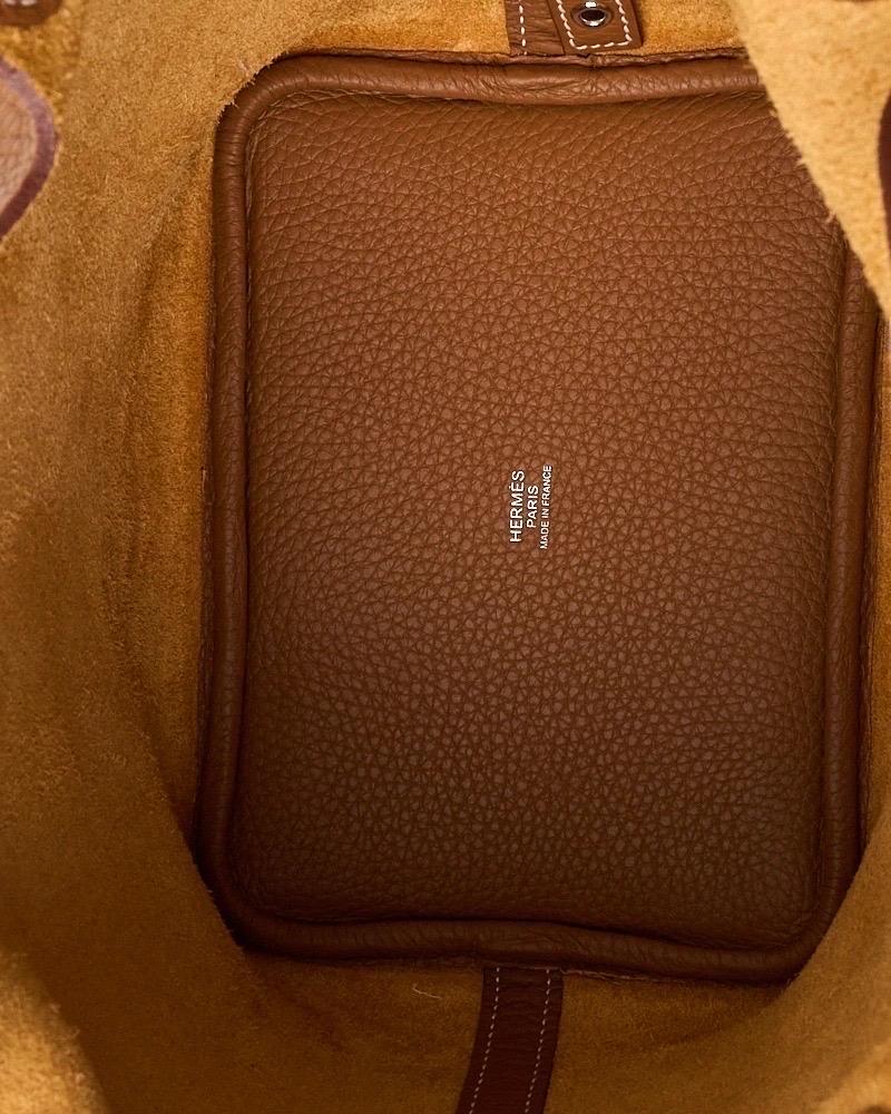 Hermès Beutel Picotin Schloss 18 Clemence Gold im Angebot 8
