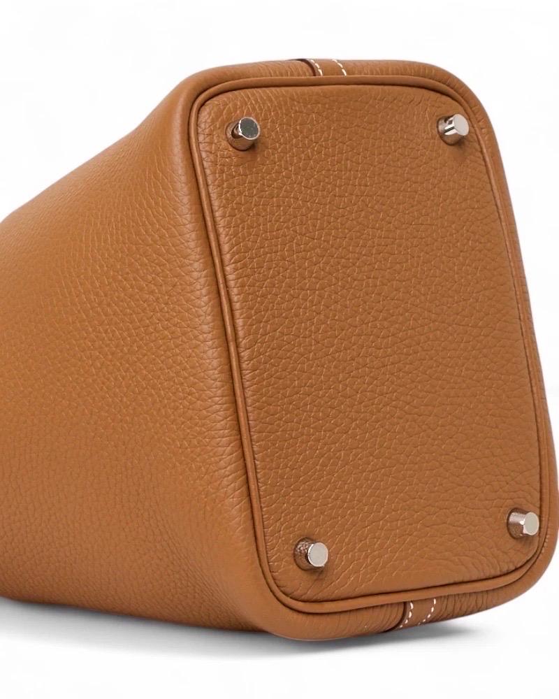 Hermès Beutel Picotin Schloss 18 Clemence Gold im Angebot 10
