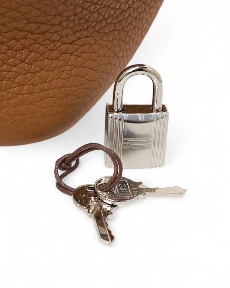 Hermès Beutel Picotin Schloss 18 Clemence Gold im Angebot 11