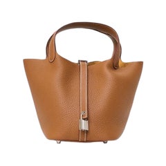Hermès Sac Picotin Lock 18 Clemence Gold