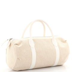 Hermes Sac Polochon Mademoiselle Toile with Leather