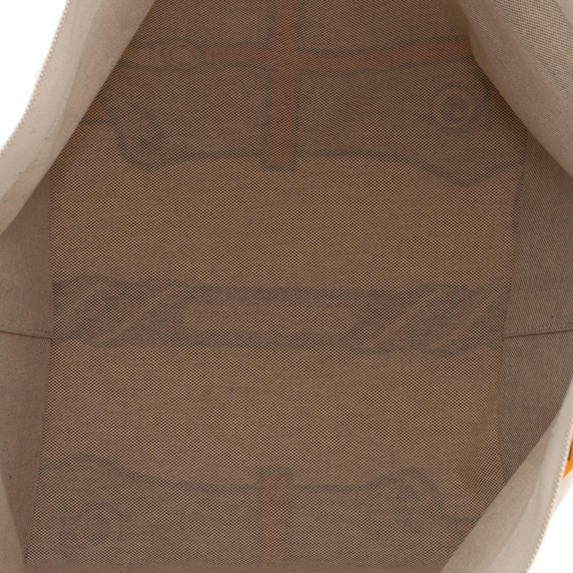 Women's or Men's Hermes Sac Steeple Tote Printed Toile With Wood
