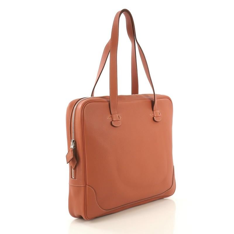 Orange Hermes Sac Trimset Bag Leather