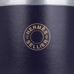 Hermes Saddle Box Blue Recycled Kraft Paper / Leather / Aluminum New
