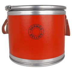 Hermes Saddle Box Orange Recycled Kraft Paper / Leather / Aluminum New