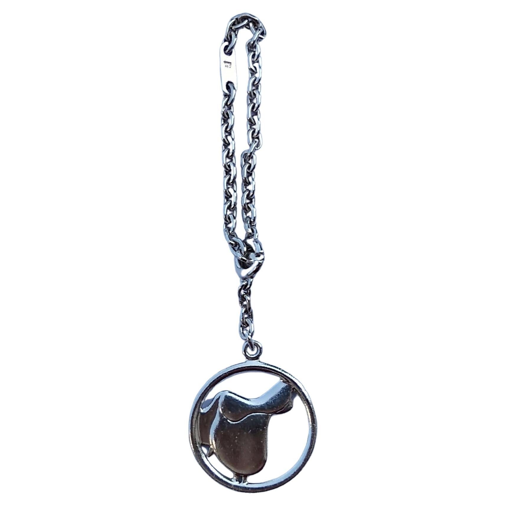 Hermès Saddle Silver Keychain Horse Equestrian Texas For Sale 5