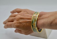 Hermes "Safari" Enamel and Gold Plated Bangle Bracelet