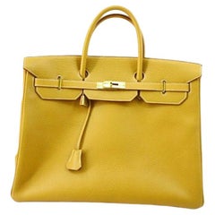 Hermes Saffon Yellow Ardennes Leather Birkin 40cm Handbag GHW  