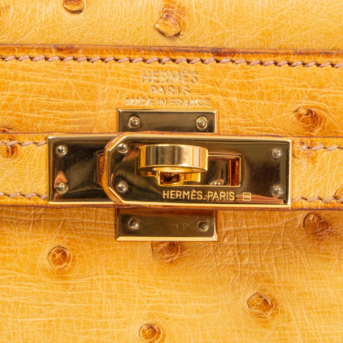 Yellow HERMES Saffron yellow OSTRICH KELLY A DOS Backpack Bag For Sale