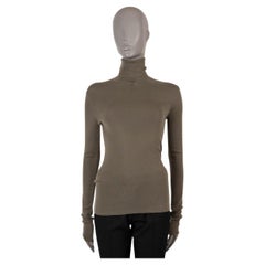 HERMES salbeigrüner Kaschmir FINE-KNIT TURTLENECK Pullover 40 M