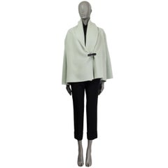 HERMES sage green cashmere SHAWL COLLAR Jacket 34 XS