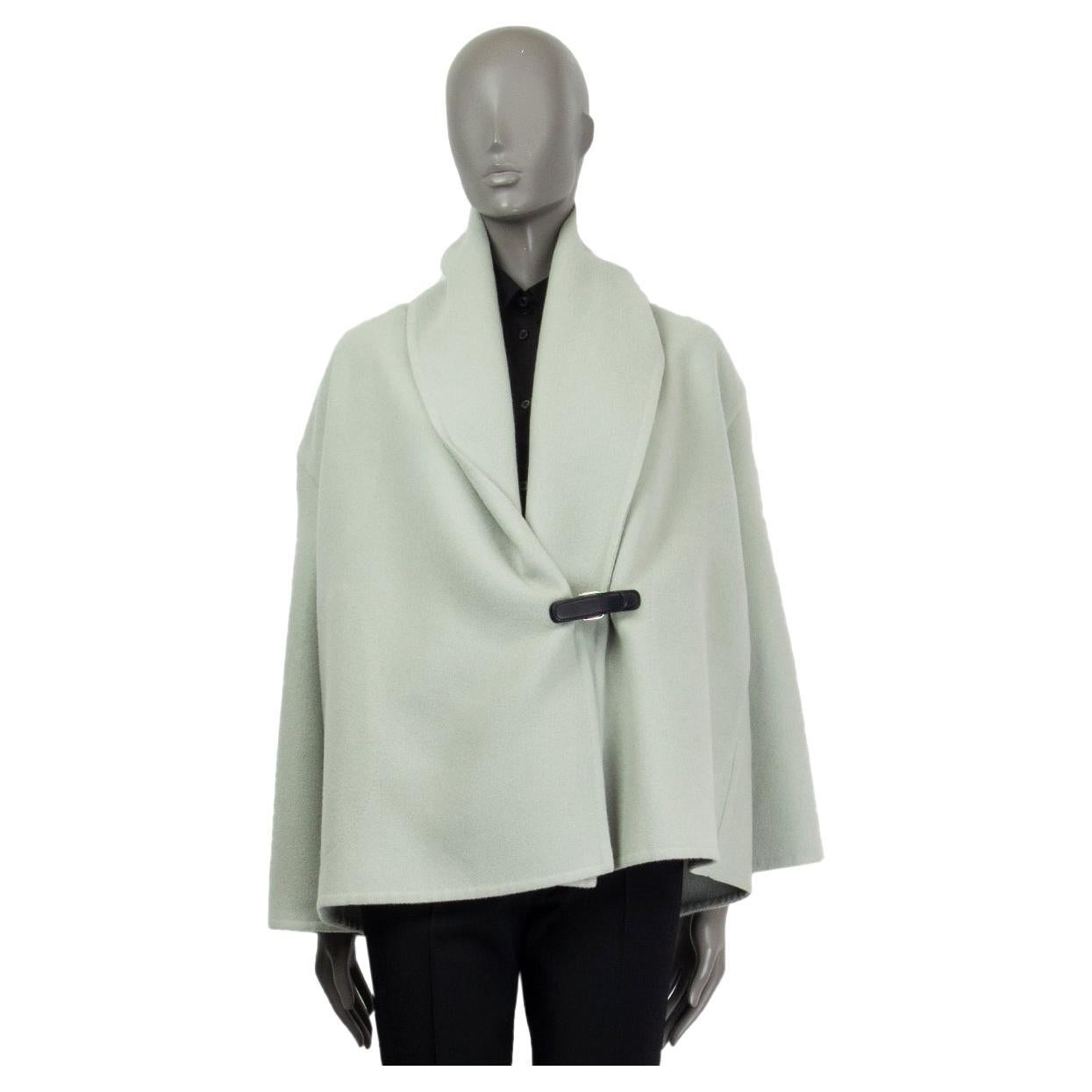 HERMES sage green cashmere SHAWL COLLAR Jacket 34 XS For Sale