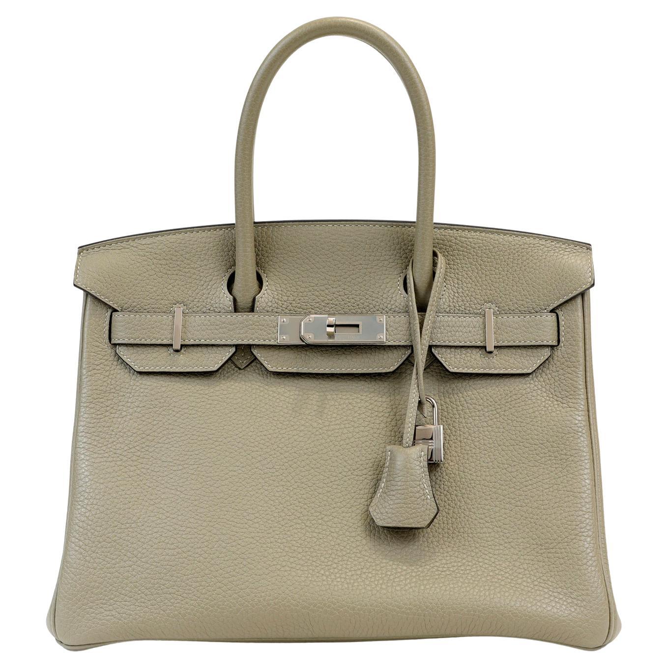 Hermès Sage Green Togo Leather 30 cm Birkin Bag