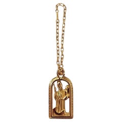 Hermès Saint Christopher Yellow Gold Key Holder Charm