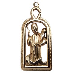 Hermès Saint Christopher Yellow Gold Charm Pendant