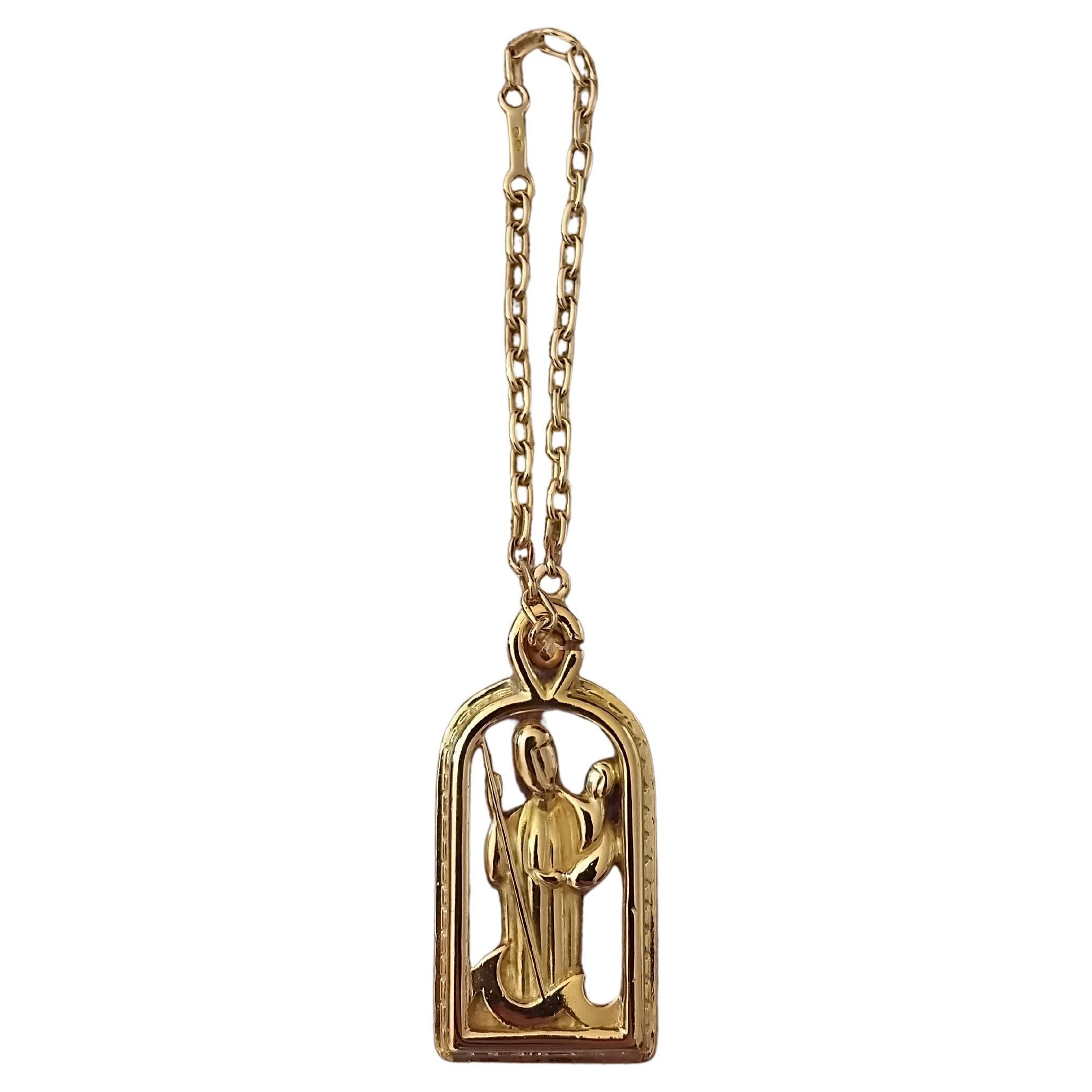 Hermès Saint Christopher Yellow Gold Key Holder Charm (breloque porte-clés en or jaune) en vente 5
