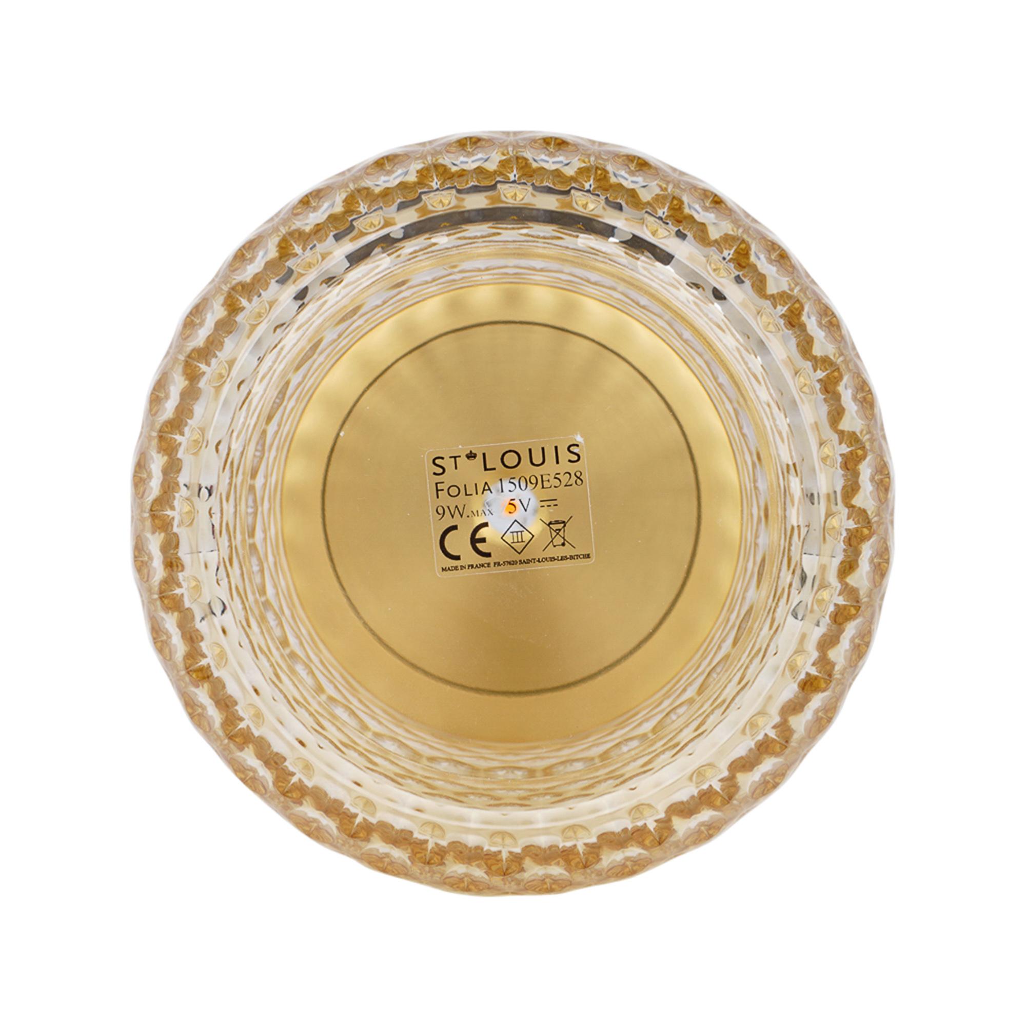 Lampe de bureau Saint Louis Folia en cristal ambré et bois foncé, édition limitée Hermès en vente 1