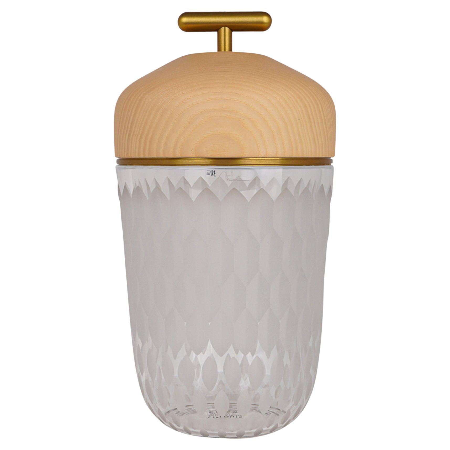 Hermes Saint Louis Folia Portable Lamp Crystal / Ash Wood Limited Edition For Sale