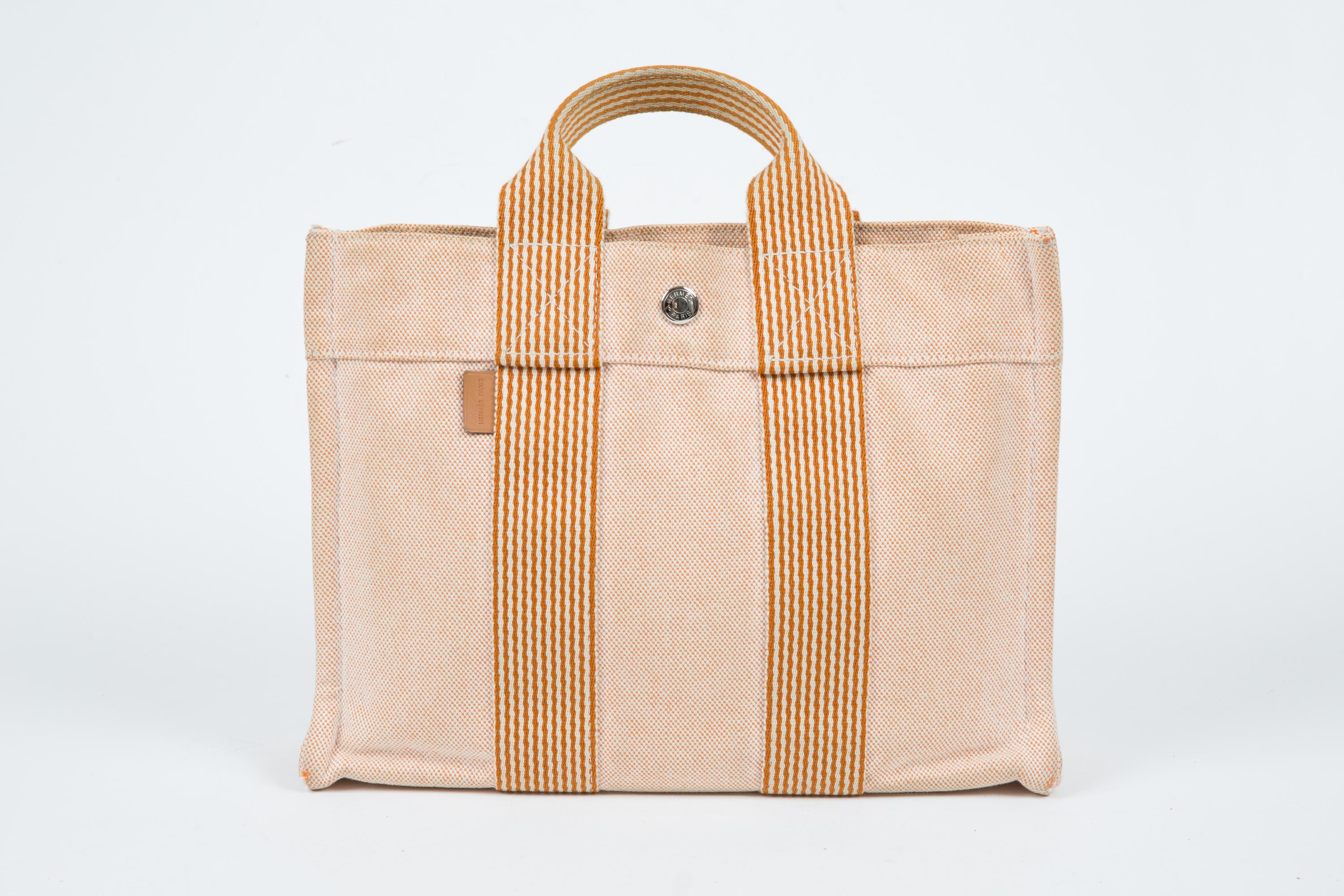 Hermes Salmon Cotton “Toto” PM Tote Bag 4