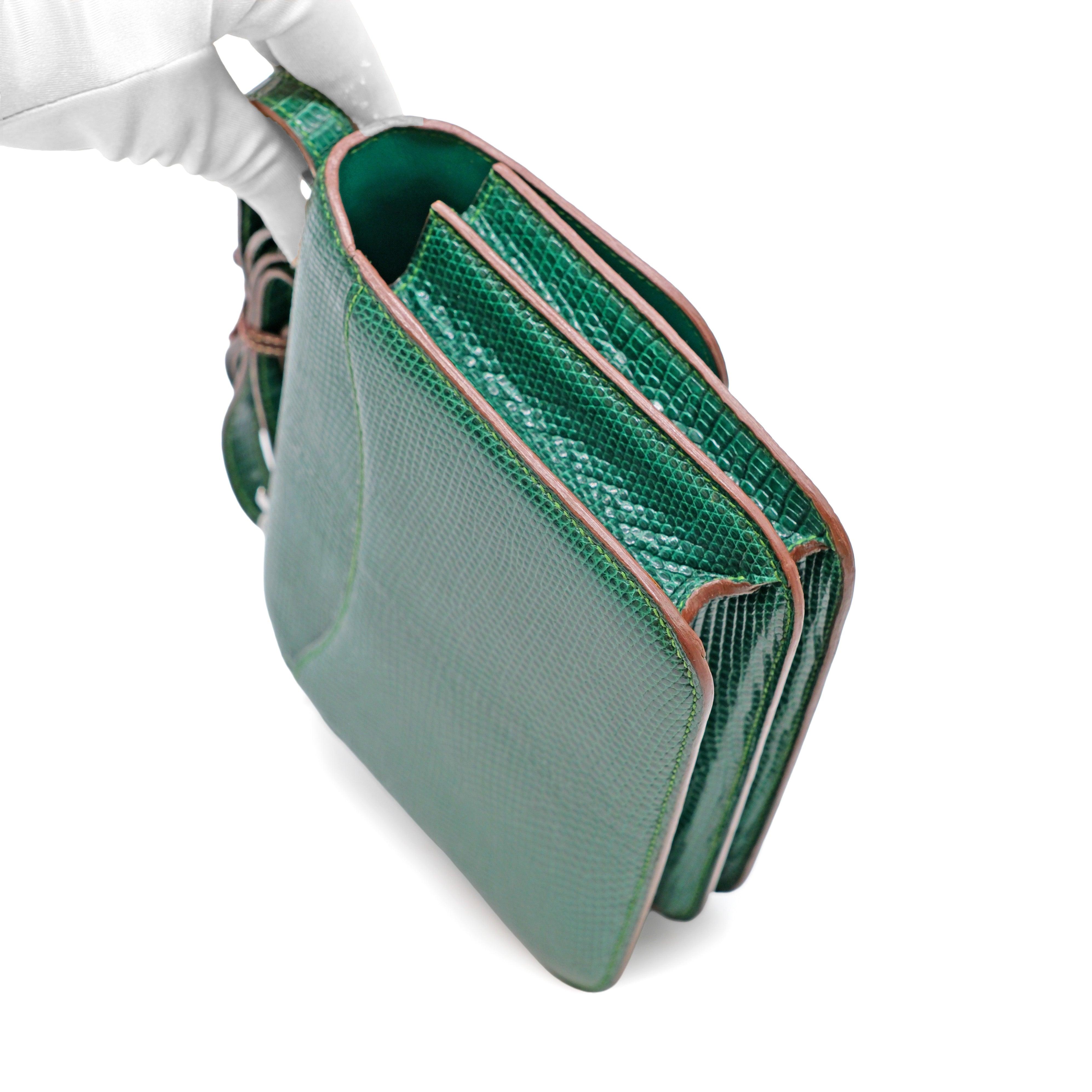Gris Hermès Salvator Lizard Mini Constance 18 Bag - '90s