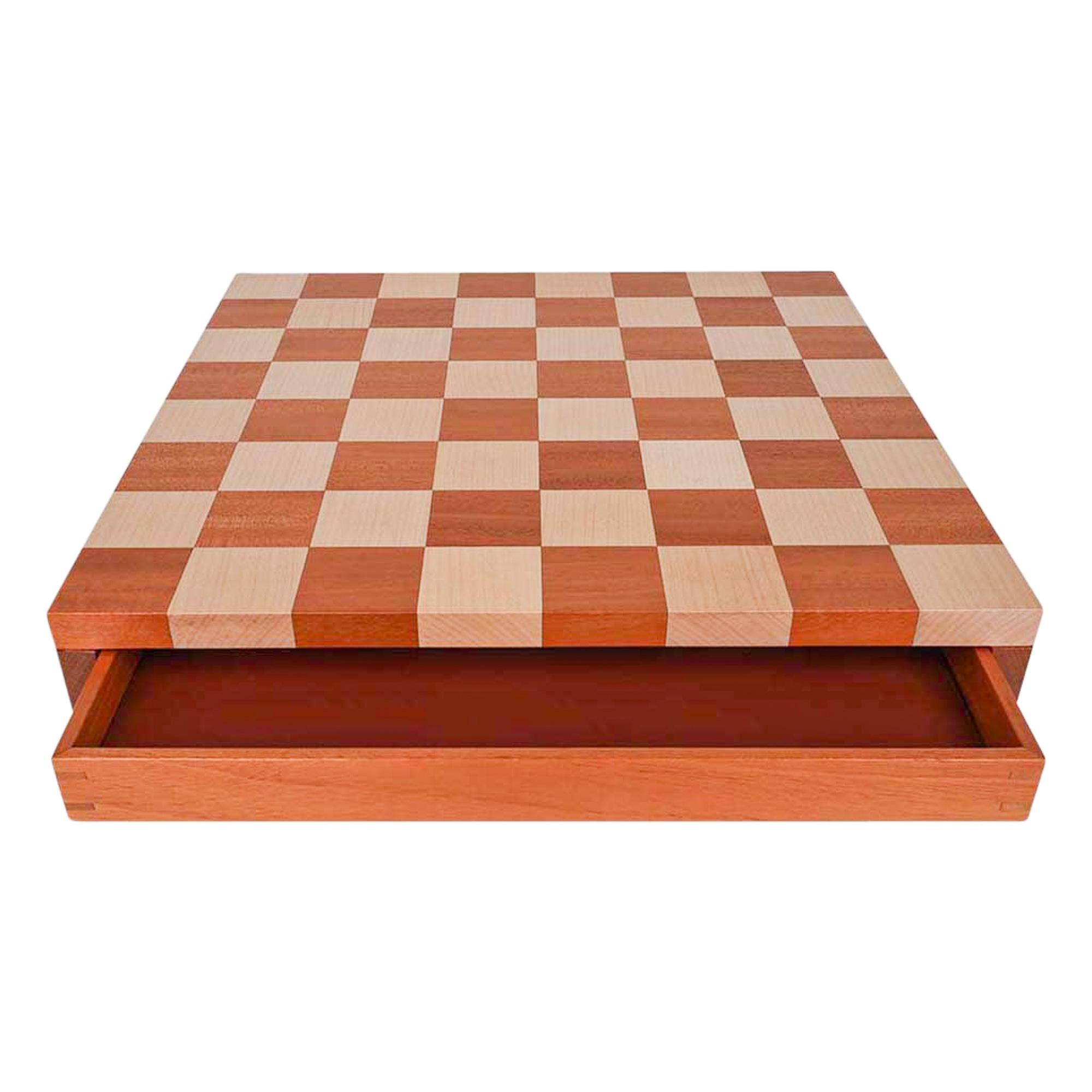 Hermes Samarcande Chess Set Sycamore Mahogany Lambskin Drawers New w/ Box 5