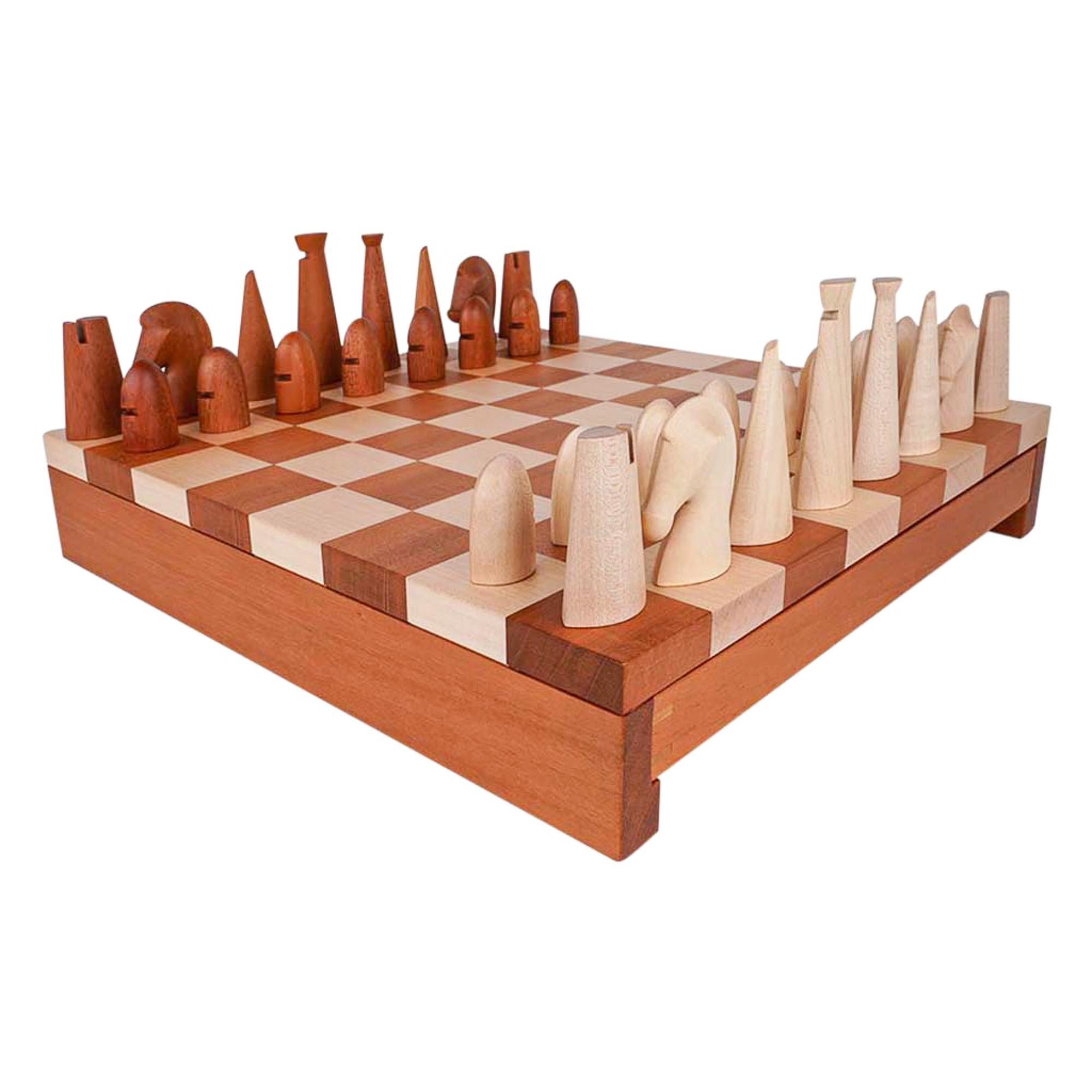 Women's or Men's Hermes Samarcande Chess Set Sycamore Mahogany Lambskin Drawers New w/ Box