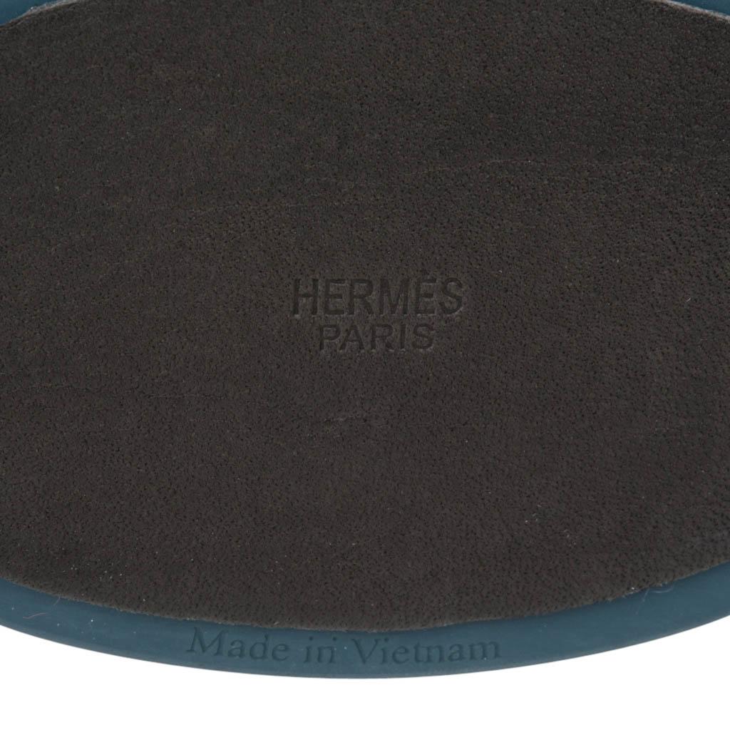 Hermes Samarcande Horsehead Paperweight Bleu Chrome Porcelain Lacquared Wood New 1