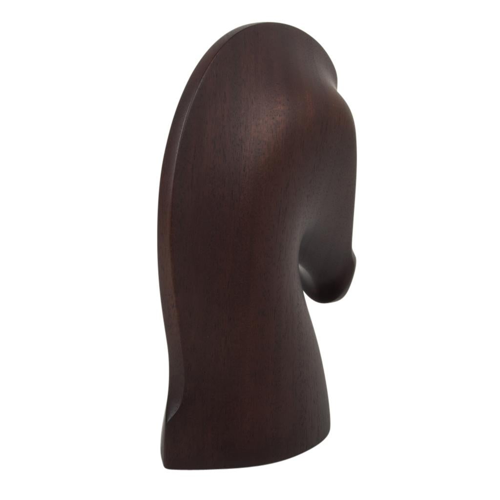 Hermes Samarcande Horse Head Paperweight Brown Mahogany Etoupe New In New Condition In Miami, FL