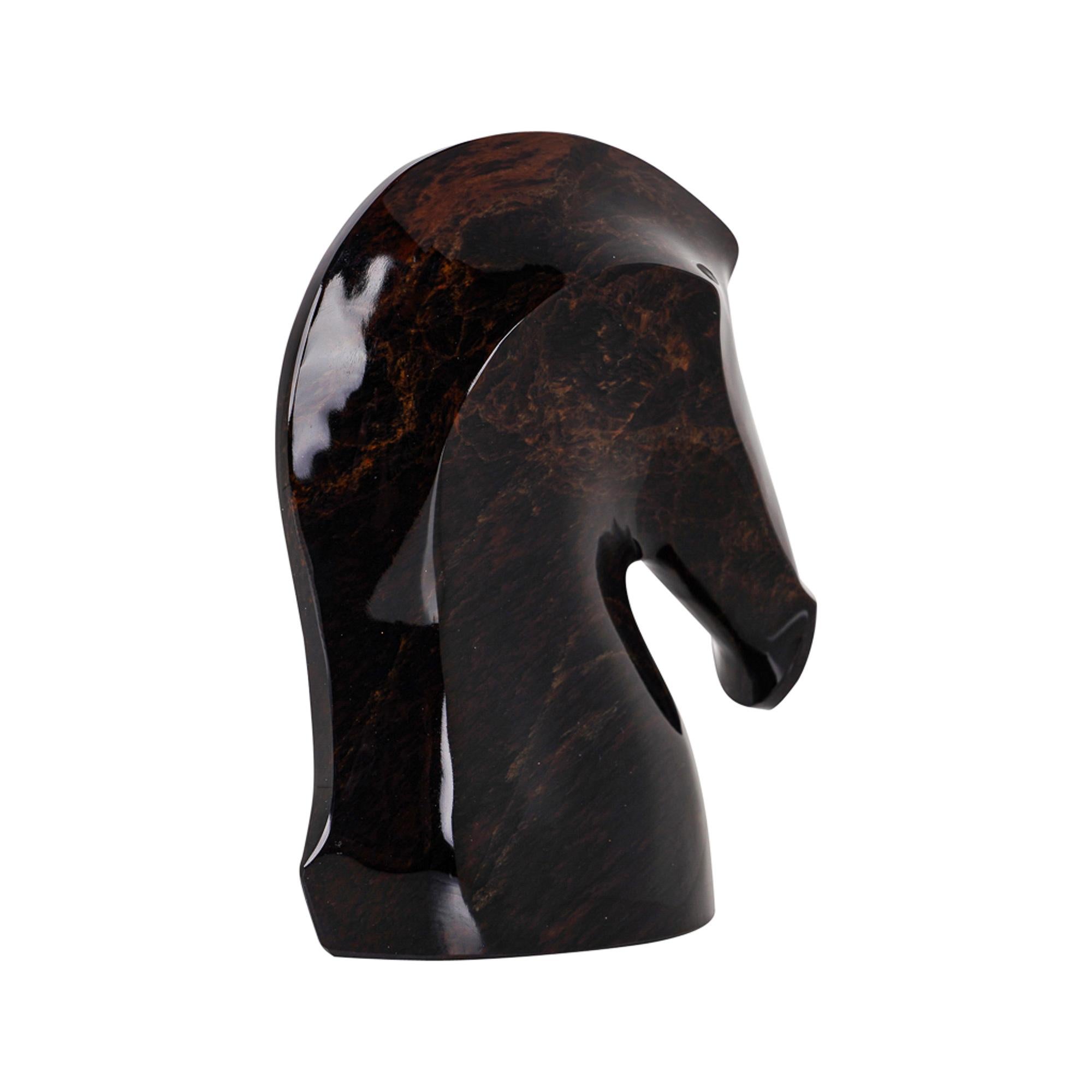 Hermes Samarcande Obsidian Horsehead Paperweight New In New Condition In Miami, FL