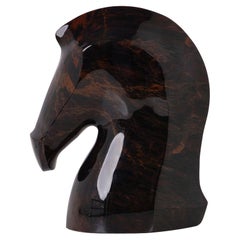 Hermes Samarcande Obsidian Horsehead Paperweight New