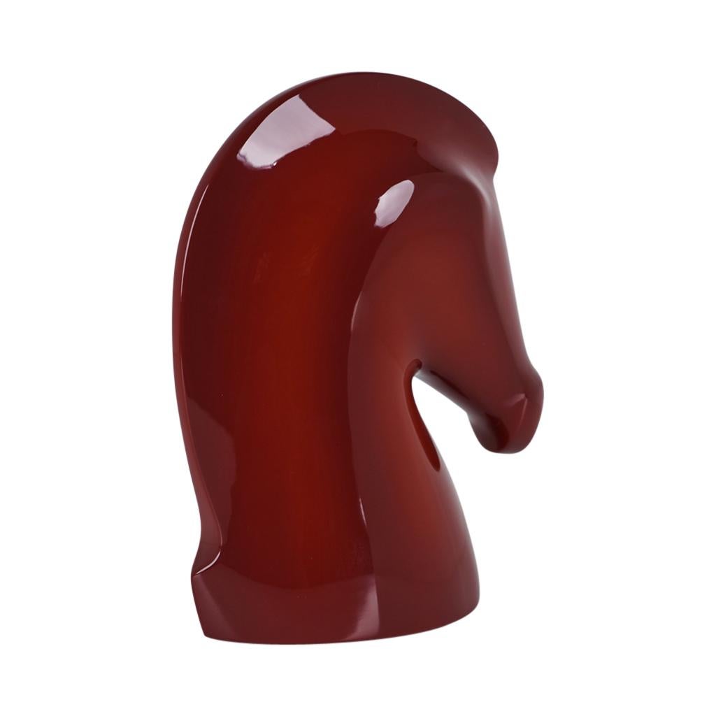 Red Hermes Samarcande Paperweight Terracotta Lacquered Wood  For Sale