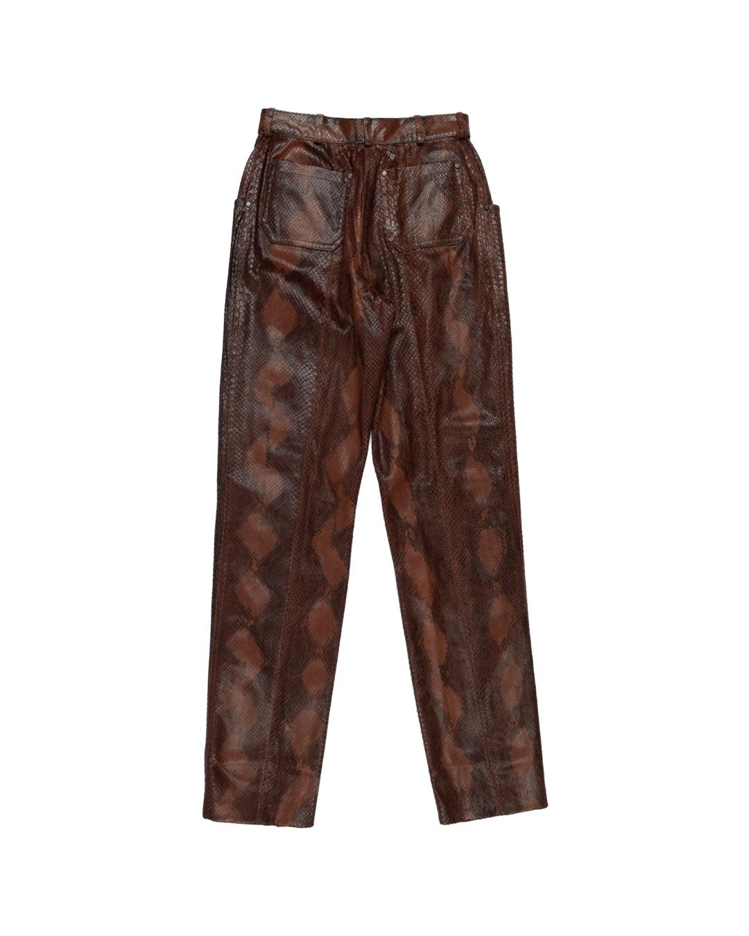 Women's Hermes Sample Python Leather Trousers For Sale