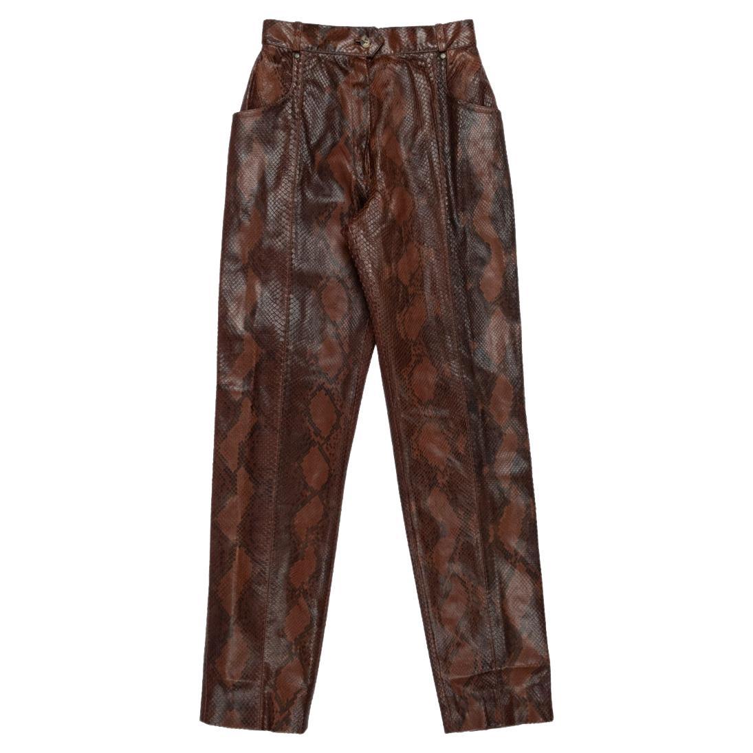 Hermes Sample Python Leather Trousers For Sale